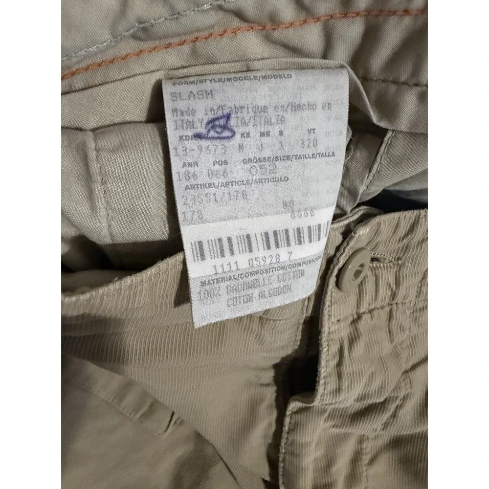 Hugo Boss Sport Orange Pants Mens 34x30 Khaki Beige Regular Fit Chinos
